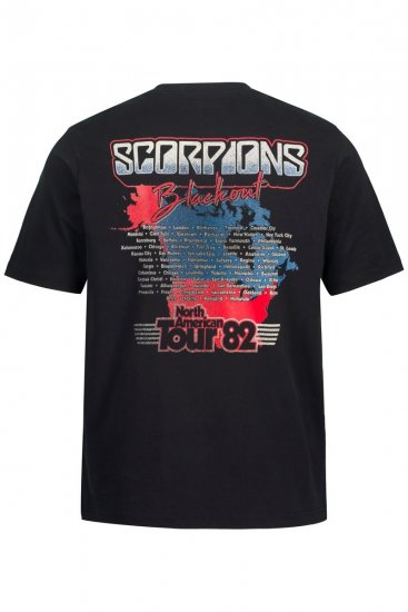 JP1880 Scorpions Blackout Graphic Comfort Fit Band T-Shirt Black - T-shirts - T-shirts i store størrelser - 2XL-14XL