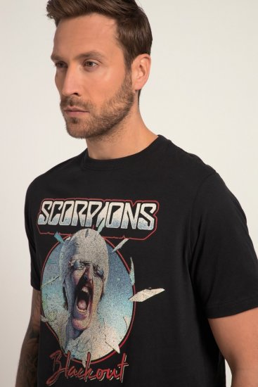 JP1880 Scorpions Blackout Graphic Comfort Fit Band T-Shirt Black - T-shirts - T-shirts i store størrelser - 2XL-14XL