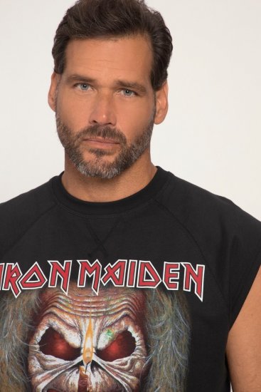 JP1880 Iron Maiden Graphic Comfort Fit Band Tank Top Black - T-shirts - T-shirts i store størrelser - 2XL-14XL