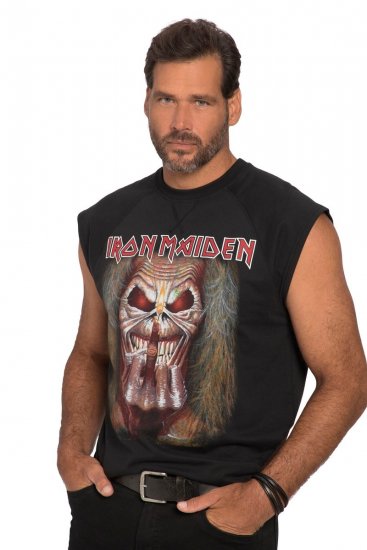 JP1880 Iron Maiden Graphic Comfort Fit Band Tank Top Black - T-shirts - T-shirts i store størrelser - 2XL-14XL