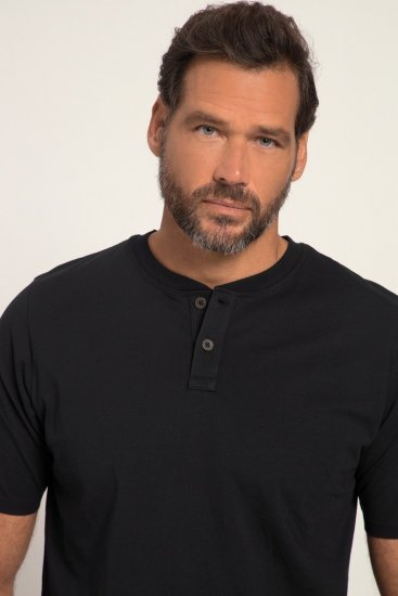 JP1880 818628 Henley-shirt med maveform Sort - T-shirts - T-shirts i store størrelser - 2XL-14XL