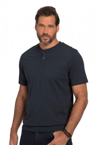 JP1880 818628 Henley-shirt med maveform Mørkeblå - T-shirts - T-shirts i store størrelser - 2XL-14XL