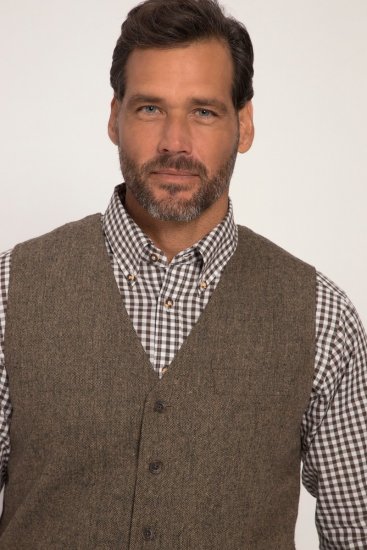 JP1880 Vest Tweed Wool Blend Traditional Light Brown - Habitter og blazere - Habitter og jakkesæt i store størrelser