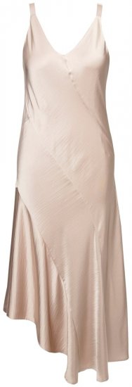 Ulla Popken 820341 Ærmeløs satinkjole Taupe - Aftenkjoler - Festkjoler i plus size