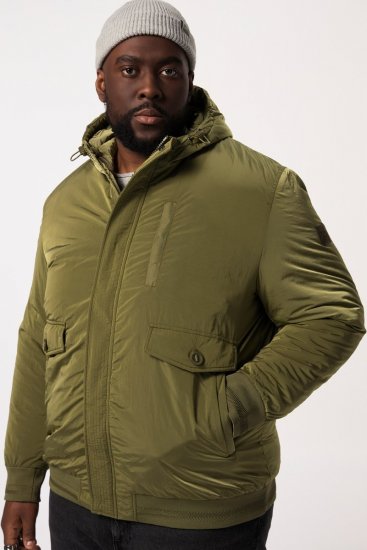 STHUGE Bomber Jacket With Hood Green - Jakker - Jakker i store størrelser, 2XL- 12XL