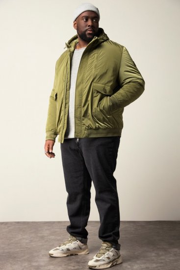 STHUGE Bomber Jacket With Hood Green - Jakker - Jakker i store størrelser, 2XL- 12XL