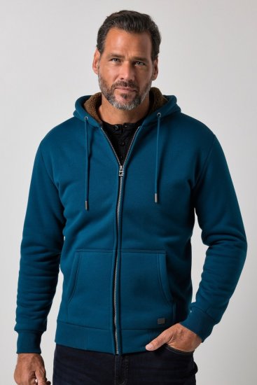 JP1880 820464 Hættejakke med teddyfor Blækblå TALL - TALL trøjer - TALL sweatshirts til høje mænd