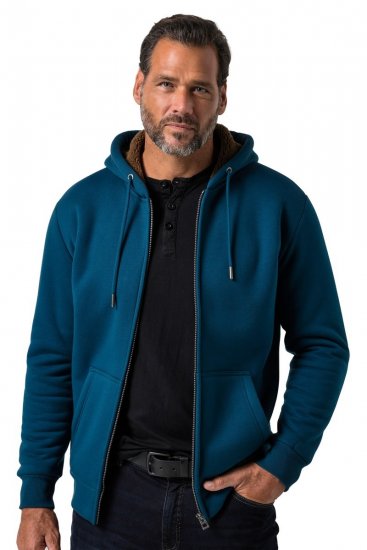 JP1880 820464 Hættejakke med teddyfor Blækblå TALL - TALL trøjer - TALL sweatshirts til høje mænd