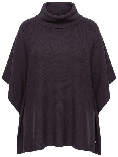 Ulla Popken 820620 Ponchotrøje med rullekrave Mahognibrun - Ponchoer og capes - 