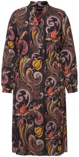 Ulla Popken 820662 Mønstret kjole Sort - Aftenkjoler - Festkjoler i plus size