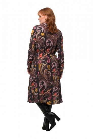 Ulla Popken 820662 Mønstret kjole Sort - Aftenkjoler - Festkjoler i plus size
