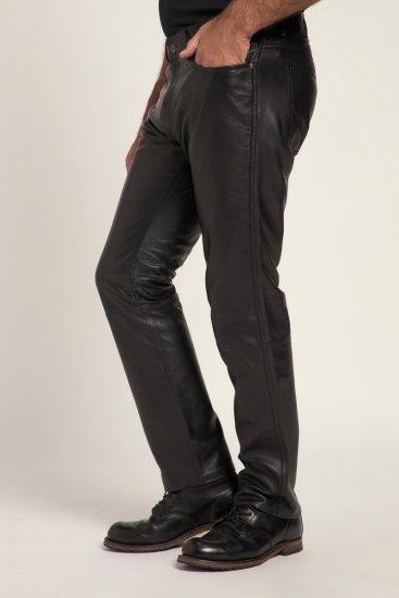 JP1880 Leather Pants Regular Fit Finest Lamb Nappa Black - Jeans og bukser - Herrejeans og bukser i store størrelser W40-W70