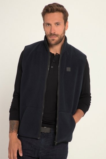 JP1880 Fleece Gilet Stomach Fit Navy - Jakker - Jakker i store størrelser, 2XL- 12XL