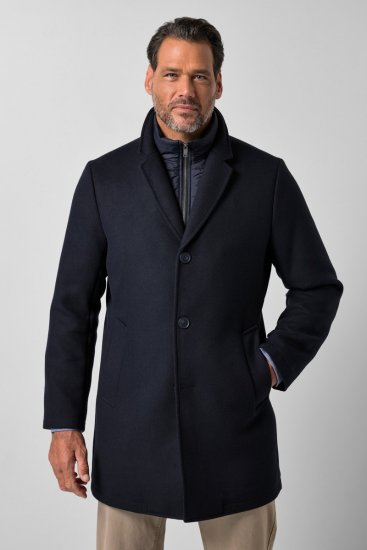 JP1880 821066 Quiltet Uldfrakke Mørkeblå - Jakker - Jakker i store størrelser, 2XL- 12XL