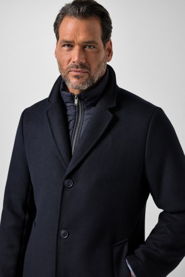 JP1880 821066 Quiltet Uldfrakke Mørkeblå - Jakker - Jakker i store størrelser, 2XL- 12XL