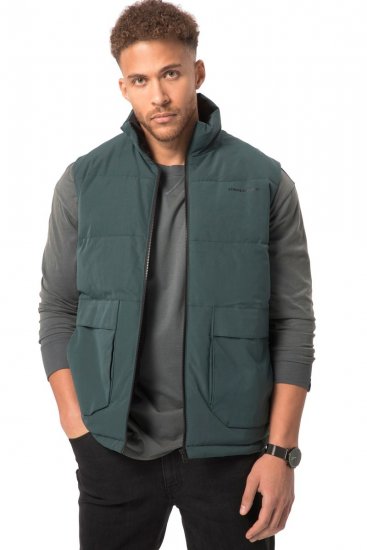STHUGE 821232 Quiltet vest med lynlås Olivengrøn - Jakker - Jakker i store størrelser, 2XL- 12XL