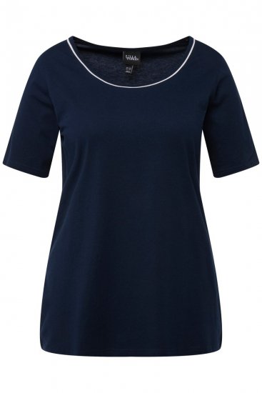 Ulla Popken 821244 Prikket pyjamas Mørkeblå - Pyjama/Loungewear - 