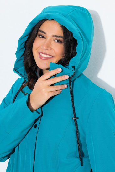 Ulla Popken 821495 Funktionsfrakke Turkis - Frakker - Frakker i store størrelser