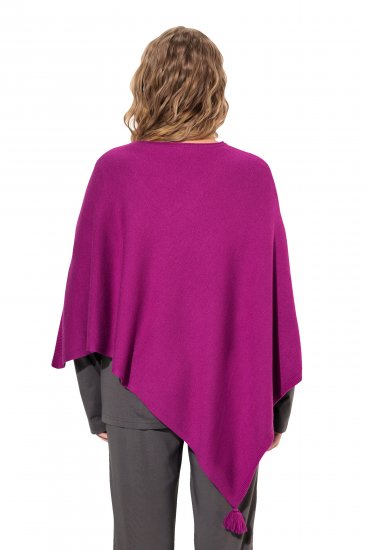 Ulla Popken Knit Pointed Hem Poncho Berry - Hættetrøjer og sweatshirts - Bløde sweatshirts, hoodies & strik