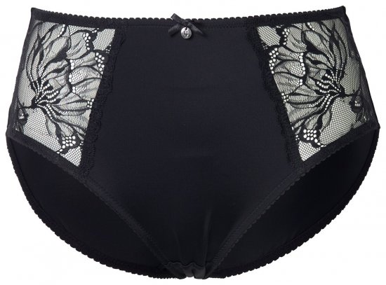 Ulla Popken 822864 Blomstrede trusser med blonde Sort - Trusser - 