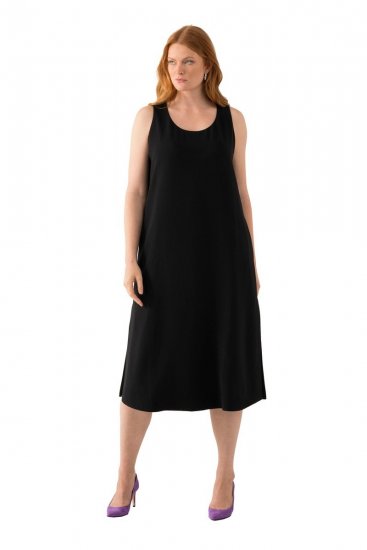 Ulla Popken 823276 Ærmeløs kjole Sort - Maxikjoler - Maxikjoler i plus size