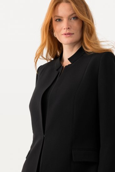 Ulla Popken 823318 Blazer med høj krave Sort - Blazere - Blazere i plusstørrelser til kvinder