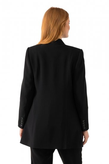 Ulla Popken 823318 Blazer med høj krave Sort - Blazere - Blazere i plusstørrelser til kvinder