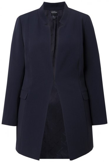 Ulla Popken 823318 Blazer med høj krave Mørkeblå - Blazere - Blazere i plusstørrelser til kvinder