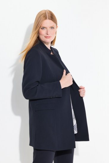 Ulla Popken 823318 Blazer med høj krave Mørkeblå - Blazere - Blazere i plusstørrelser til kvinder