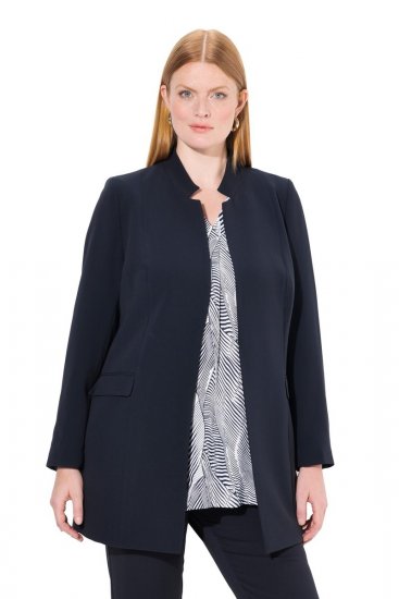 Ulla Popken 823318 Blazer med høj krave Mørkeblå - Blazere - Blazere i plusstørrelser til kvinder