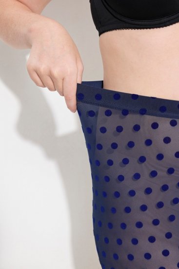 Ulla Popken 823383 Prikkede strømpeleggings Mørkeblå - Strømpebukser & strømper - 
