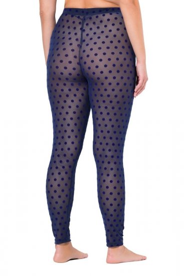 Ulla Popken 823383 Prikkede strømpeleggings Mørkeblå - Strømpebukser & strømper - 