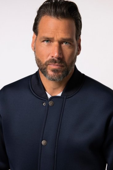 JP1880 College Jacket Scuba Fabric with Zipper Navy - Jakker - Jakker i store størrelser, 2XL- 12XL