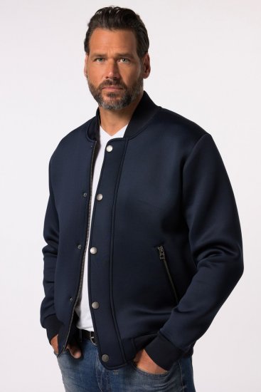 JP1880 College Jacket Scuba Fabric with Zipper Navy - Jakker - Jakker i store størrelser, 2XL- 12XL