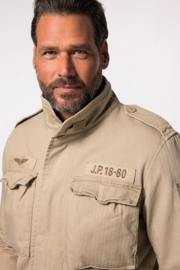 JP1880 Field Jacket with Badges Vintage Look Dark Beige - Jakker - Jakker i store størrelser, 2XL- 12XL