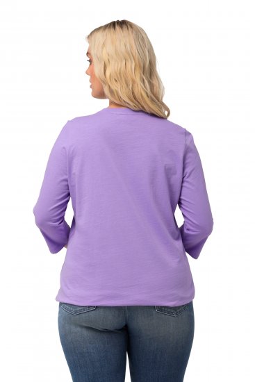 Ulla Popken Horticultural Graphic Floral Tee Pale Lilac - Trykte T-shirts til kvinder - 