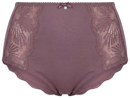 Ulla Popken 825788 Trusser med høj talje og blonde Brun - Trusser - 
