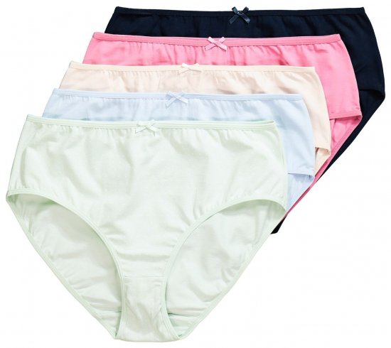Ulla Popken 825984 Prikkede trusser 5-pak Lyseblå - Trusser - 