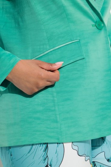 Ulla Popken 826161 Struktureret blazer Grøn - Blazere - Blazere i plusstørrelser til kvinder