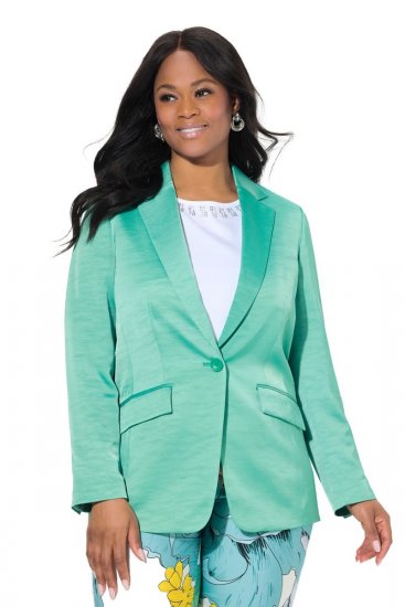 Ulla Popken 826161 Struktureret blazer Grøn - Blazere - Blazere i plusstørrelser til kvinder