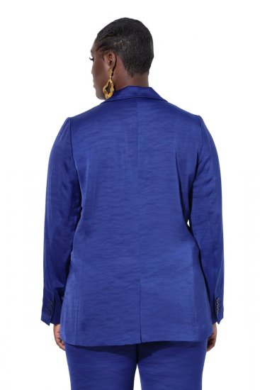 Ulla Popken 826161 Struktureret blazer med klaplommer Mørkeblå - Blazere - Blazere i plusstørrelser til kvinder