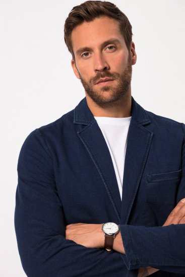 JP1880 826175 Sweatblazer i vintagelook Mørkeblå - Habitter og blazere - Habitter og jakkesæt i store størrelser