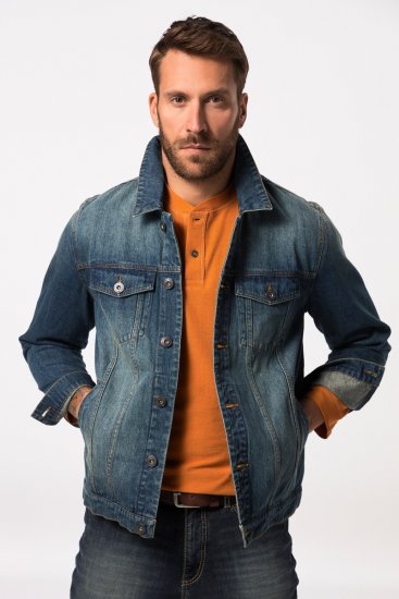 JP1880 826234 Denimjakke med brystlommer Indigoblå - Jakker - Jakker i store størrelser, 2XL- 12XL