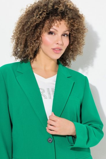 Ulla Popken 826487 Oversize blazer med klaplommer Smaragdgrøn - Blazere - Blazere i plusstørrelser til kvinder