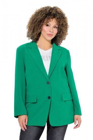Ulla Popken 826487 Oversize blazer med klaplommer Smaragdgrøn - Blazere - Blazere i plusstørrelser til kvinder