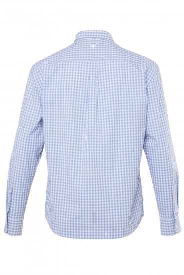JP1880 Modern Fit Button-Down Collar Long Sleeve Check Shirt Light Blue - Skjorter - Skjorter til store mænd 2XL- 8XL