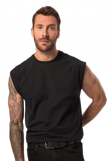 JP1880 826660 Tanktop med sænket skulder Sort - T-shirts - T-shirts i store størrelser - 2XL-14XL