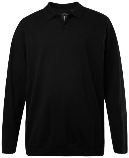 JP1880 827115 Langærmet poloshirt med maveform Sort - Polotrøjer - Polotrøjer 2XL-8XL
