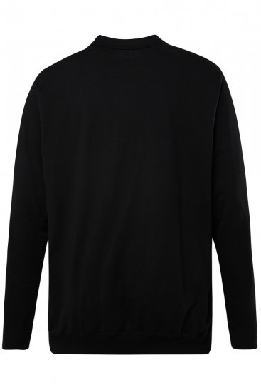 JP1880 827115 Langærmet poloshirt med maveform Sort - Polotrøjer - Polotrøjer 2XL-8XL