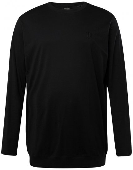 JP1880 827128 Langærmet T-shirt med maveform Sort - T-shirts - T-shirts i store størrelser - 2XL-14XL